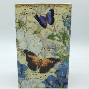 Blue Butterfly with Yellow Background on a 7x4x3" Rectangle